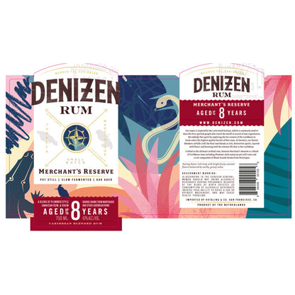 Denizen Aged Rum Small Batch Merchant's Reserve 8 Yr 86 - 750ML - Back Label