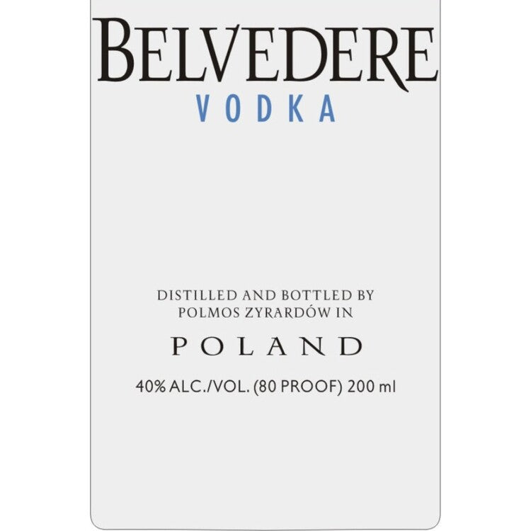 Belvedere Organic Vodka 80 - 200ML - Front Label
