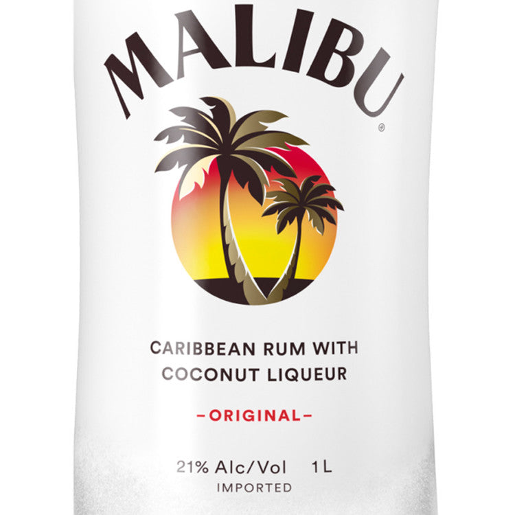 Malibu Coconut Flavored Rum Original 42 - 1.0L - Front Label
