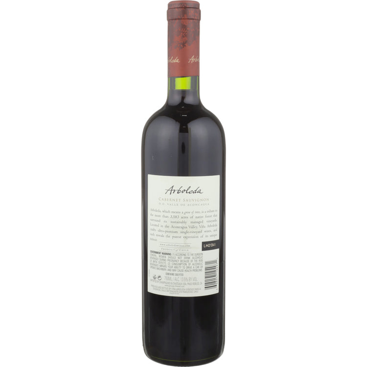 Arboleda Cabernet Sauvignon Aconcagua Valley 2020 - 750ML - Back