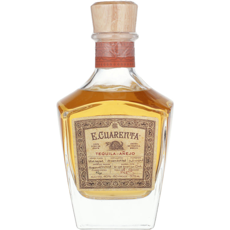 E. Cuarenta Tequila Anejo 80 - 375ML - Front