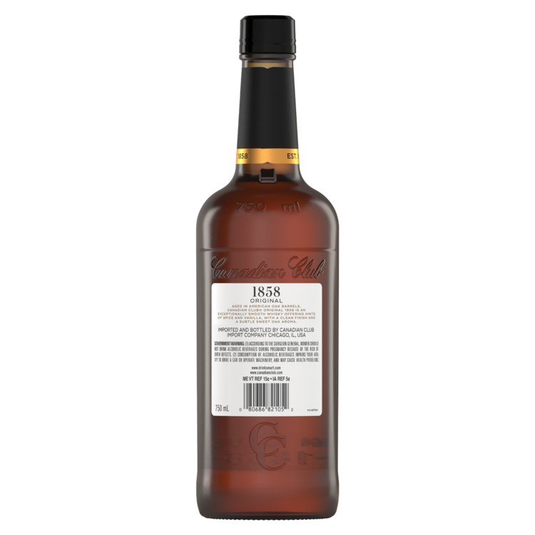 Canadian Club Canadian Whisky 80 - 750ML - Back