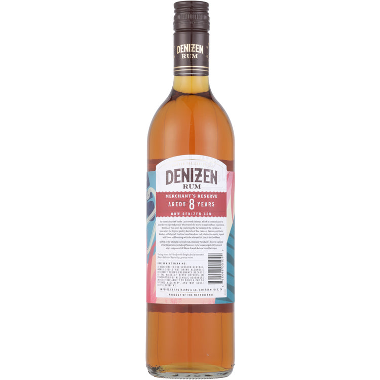 Denizen Aged Rum Small Batch Merchant's Reserve 8 Yr 86 - 750ML - Back