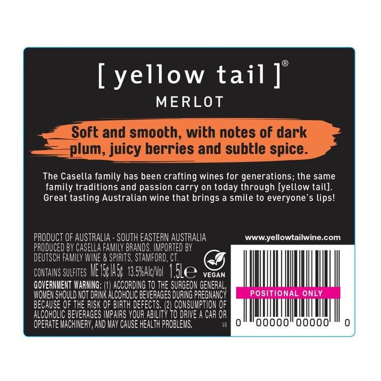 Yellow Tail Merlot South Eastern Australia - 1.5L