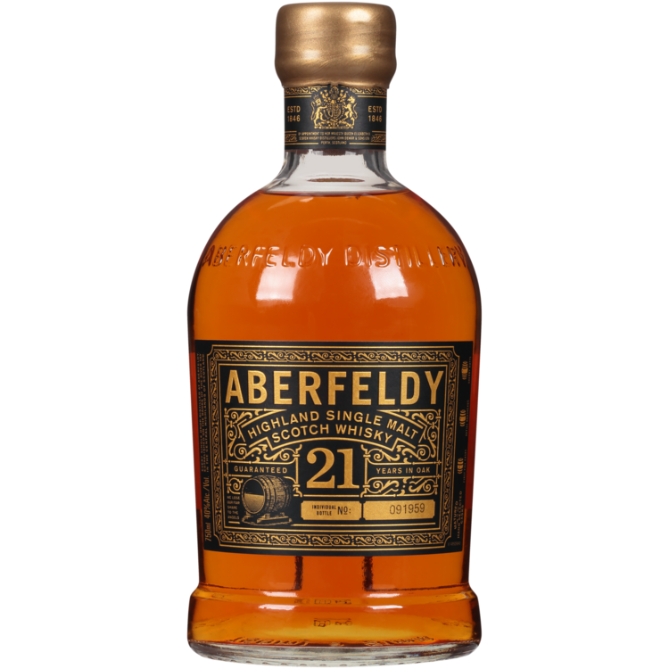 Aberfeldy Single Malt Scotch Whisky 21 Yr 80 W/ Gift Box - 750ML - Front