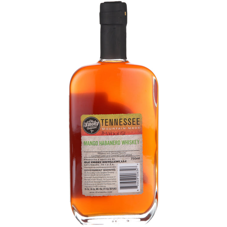 Ole Smoky Mango Habanero Flavored Whiskey Mountain Made 70 - 750ML - Back