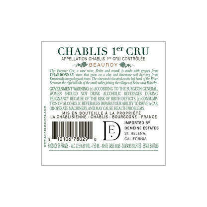 La Chablisienne Chablis Beauroy Premier Cru 2020 - 750ML - Back