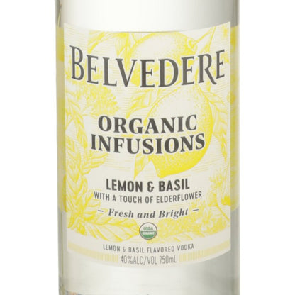 Belvedere Organic Infusions Lemon & Basil Flavored Vodka 80 - 750ML