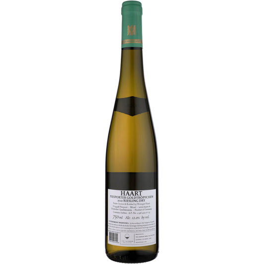 Reinhold Haart Riesling Dry Gg Piesporter Goldtropfchen 2021 - 750ML - Back