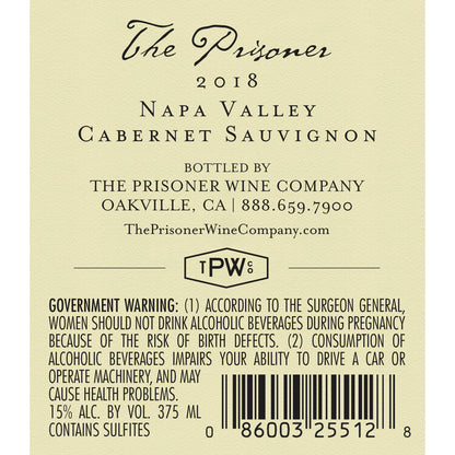 The Prisoner Cabernet Sauvignon Napa Valley 2019 - 375ML