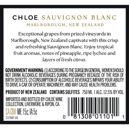 Chloe Sauvignon Blanc Marlborough - 750ML - Back