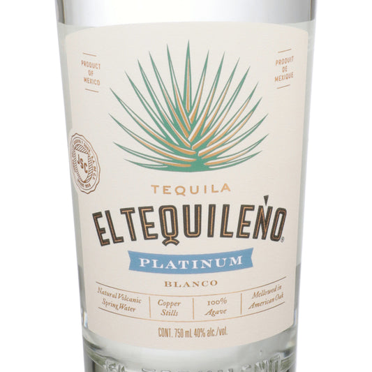 El Tequileno Tequila Platino Blanco 80 - 750ML - Front Label
