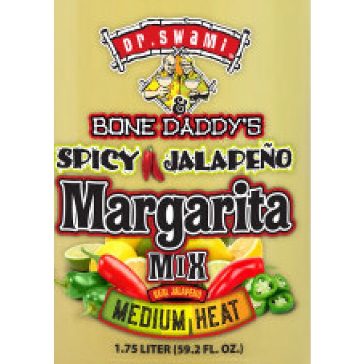 Dr. Swami & Bone Daddy's Spicy Jalapeno Margarita Mix - 1.75L - Front Label