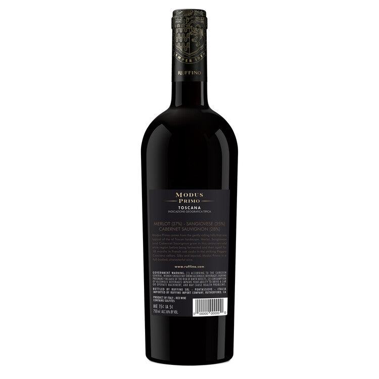 Ruffino Toscana Rosso Modus Primo 2019 Wood Box - 750ML - Back