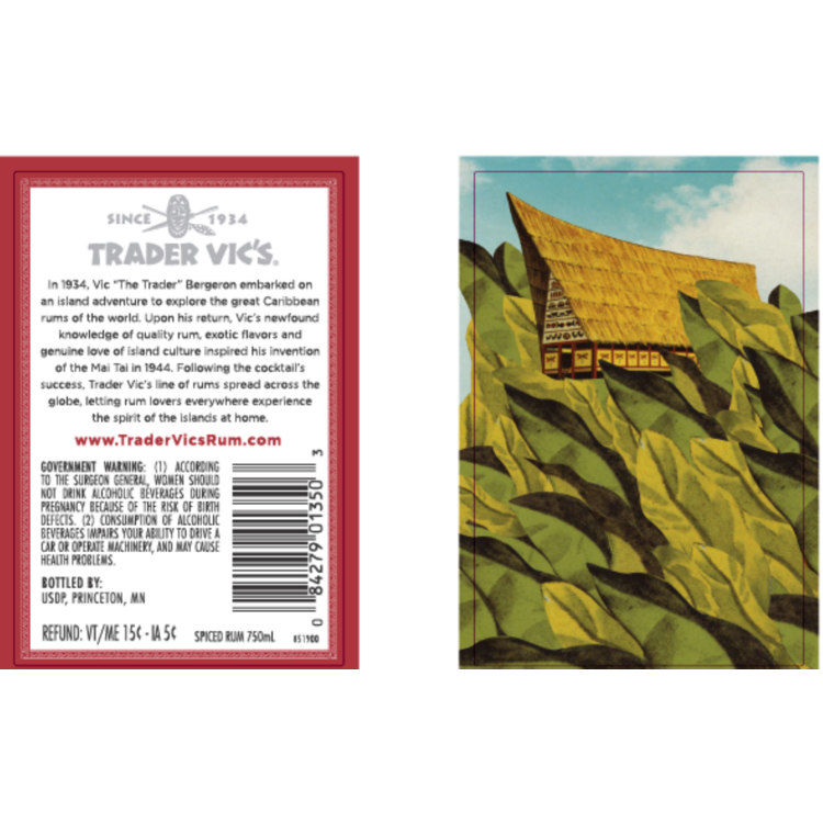 Trader Vic's Spiced Rum 70 - 750ML - Back Label