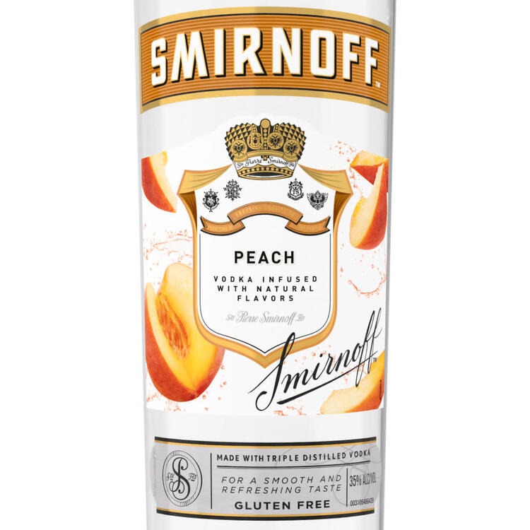 Smirnoff Peach Flavored Vodka 60 - 750ML - Front Label
