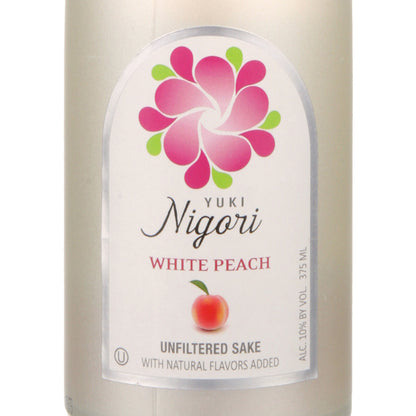 Yuki White Peach Flavored Nigori Sake - 375ML - Front Label