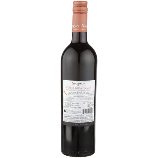 Stemmari Nero D'Avola Sicilia - 750ML - Back