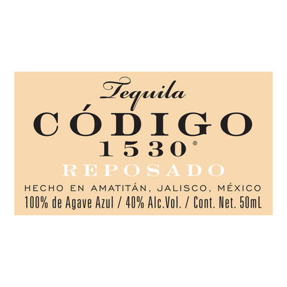 Codigo 1530 Tequila Reposado 80 - 50ML - Front Label