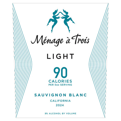 Menage A Trois Sauvignon Blanc Light California - 750ML - Front Label