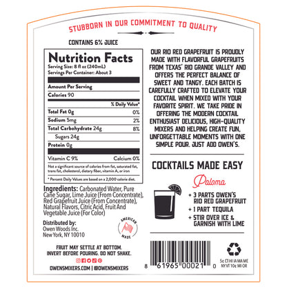 Owen'S Craft Mixers Rio Red Grapefruit - 750ML