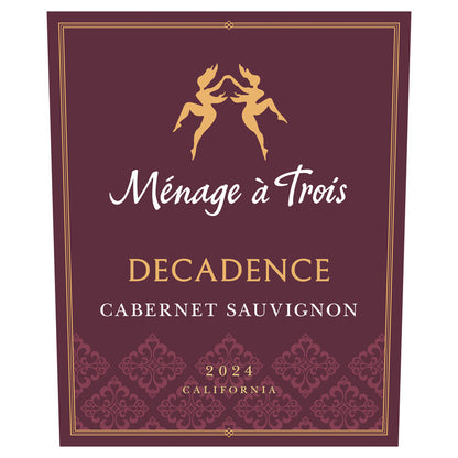 Menage A Trois Cabernet Sauvignon Decadence California - 750ML - Front Label