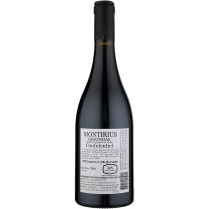 Montirius Gigondas Confidentiel 2016 - 750ML - Back