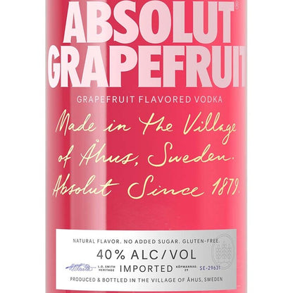 Absolut Grapefruit Flavored Vodka 80 - 1.0L - Front Label