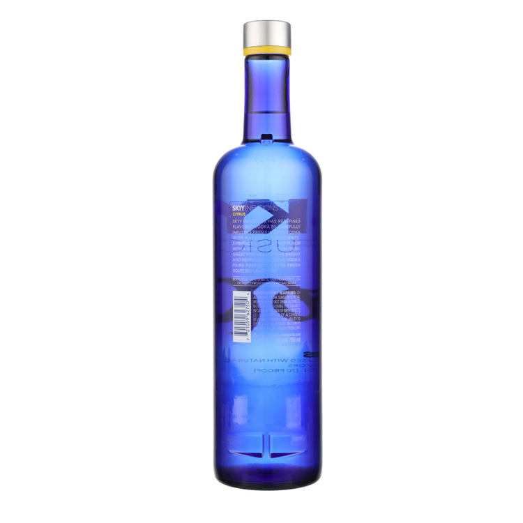 Skyy Citrus Flavored Vodka Infusions 70 - 750ML - Back
