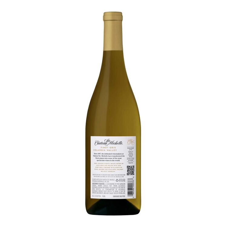 Chateau Ste. Michelle Pinot Gris Columbia Valley - 750ML - Back