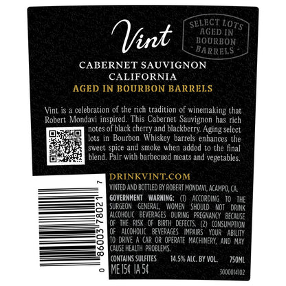 Robert Mondavi Private Selection Cabernet Sauvignon Aged In Bourbon Ba - 750ML