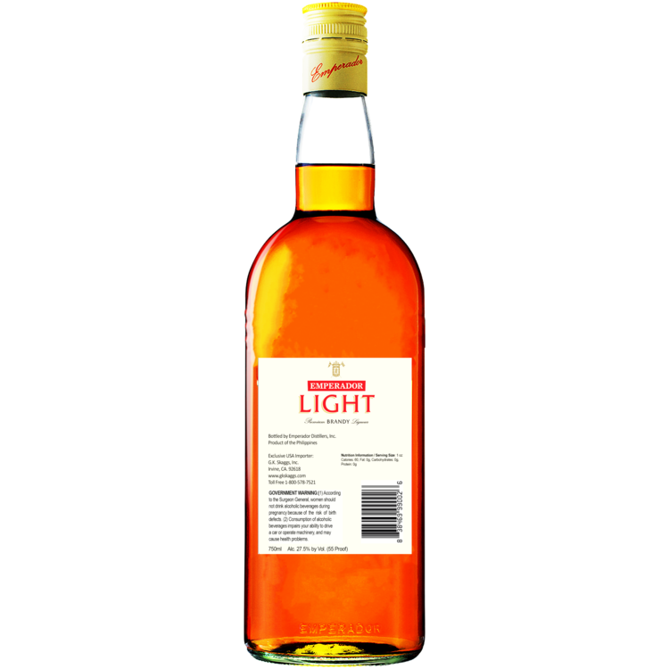 Emperador Light Brandy 55 - 750ML - Back