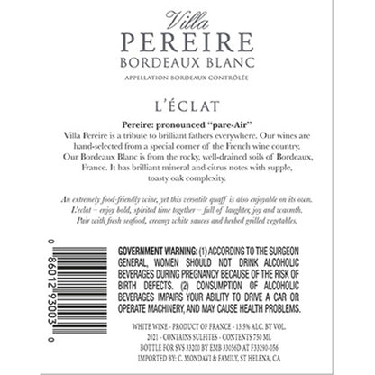 Villa Pereire Bordeaux Blanc L'Eclat Oak Aged 2021 - 750ML