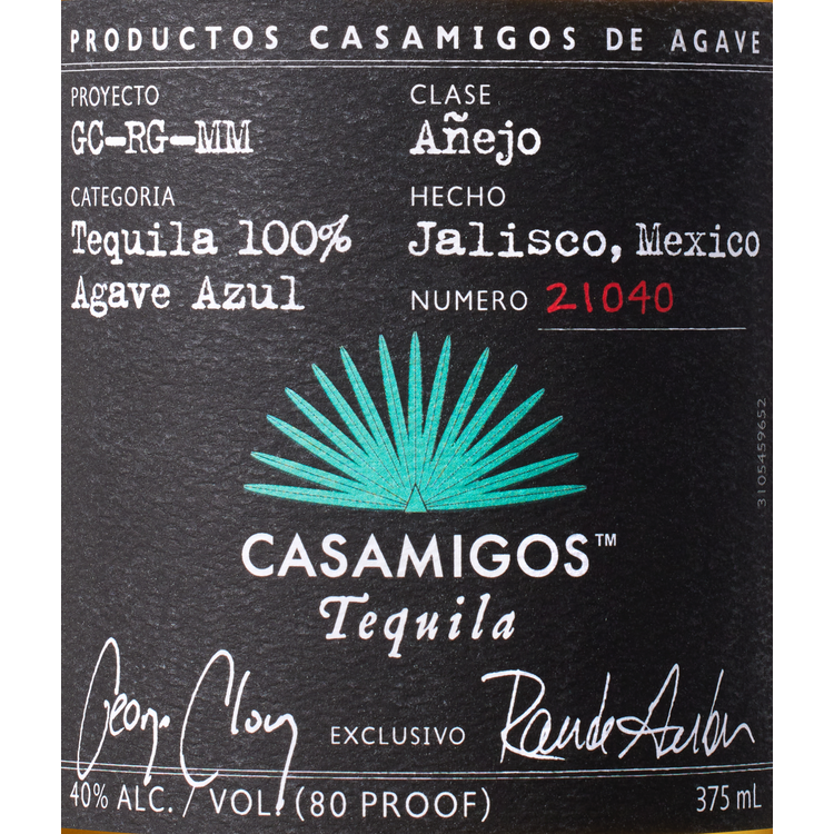 Casamigos Tequila Anejo 80 - 375ML - Front Label