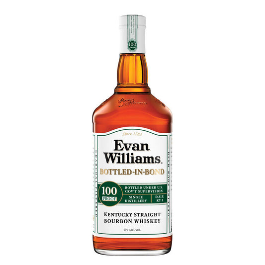 Evan Williams Straight Bourbon White Label Bottled In Bond 100 - 1.75L - Front