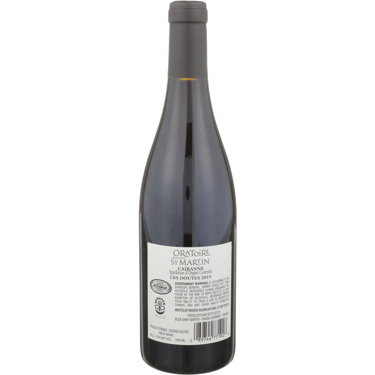 Oratoire St Martin Cairanne Rouge Les Douyes 2019 - 750ML - Back