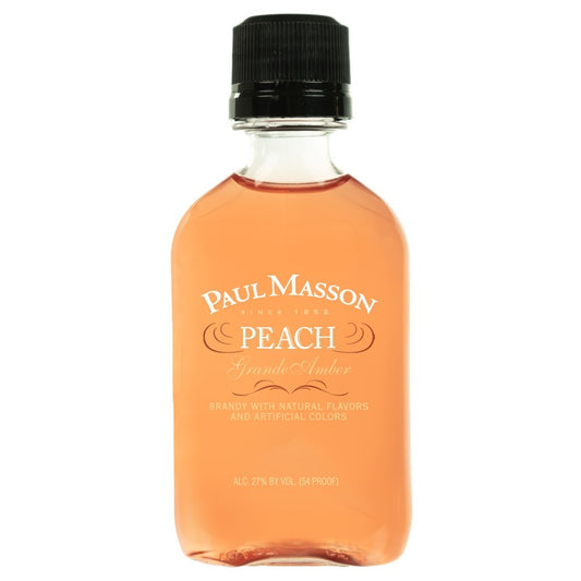 Paul Masson Peach Flavored Brandy Grande Amber 54 - 50ML - Front