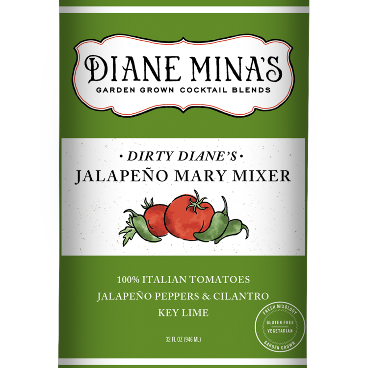 Diane Mina's Jalapeno Flavored Bloody Mary Mix - 32 Z - Front Label