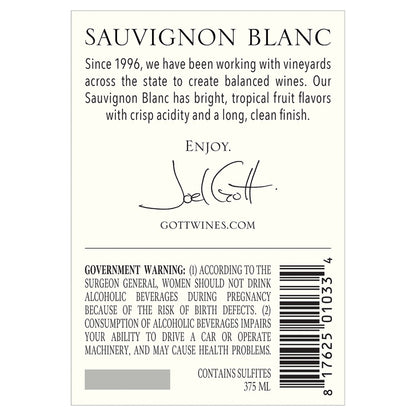 Joel Gott Sauvignon Blanc California 2022 - 375ML