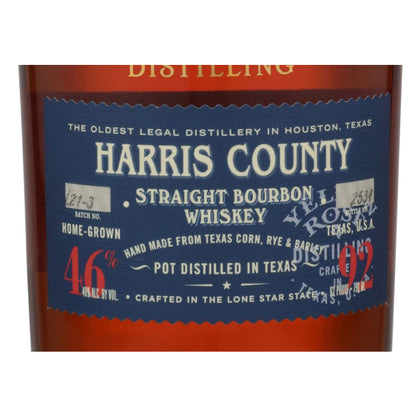 Yellow Rose Distilling Straight Bourbon Whiskey Harris County Pot Dist - 750ML - Front Label