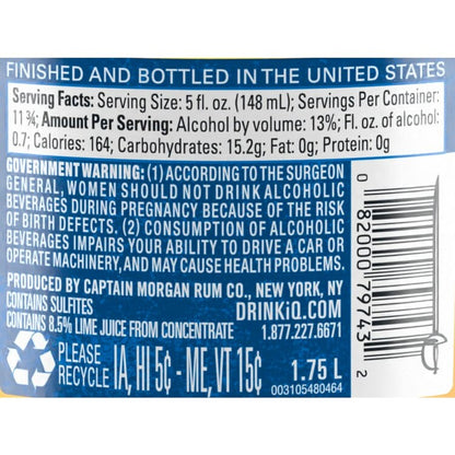 Captain Morgan Mai Tai Cocktail 26 - 1.75L - Back Label