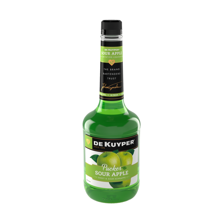Dekuyper Sour Apple Schnapps Pucker 30 - 750ML - Front