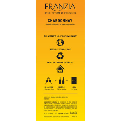Franzia Chardonnay American - 1.5L - Back Label