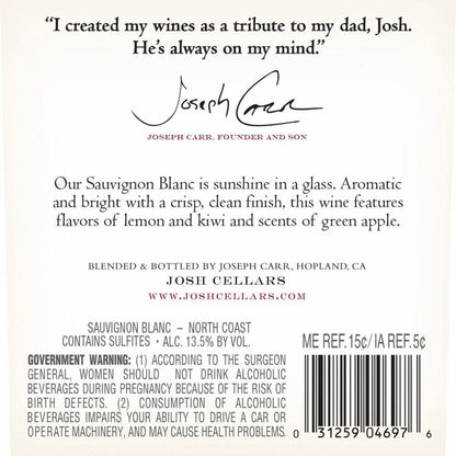 Josh Cellars Sauvignon Blanc North Coast - 750ML