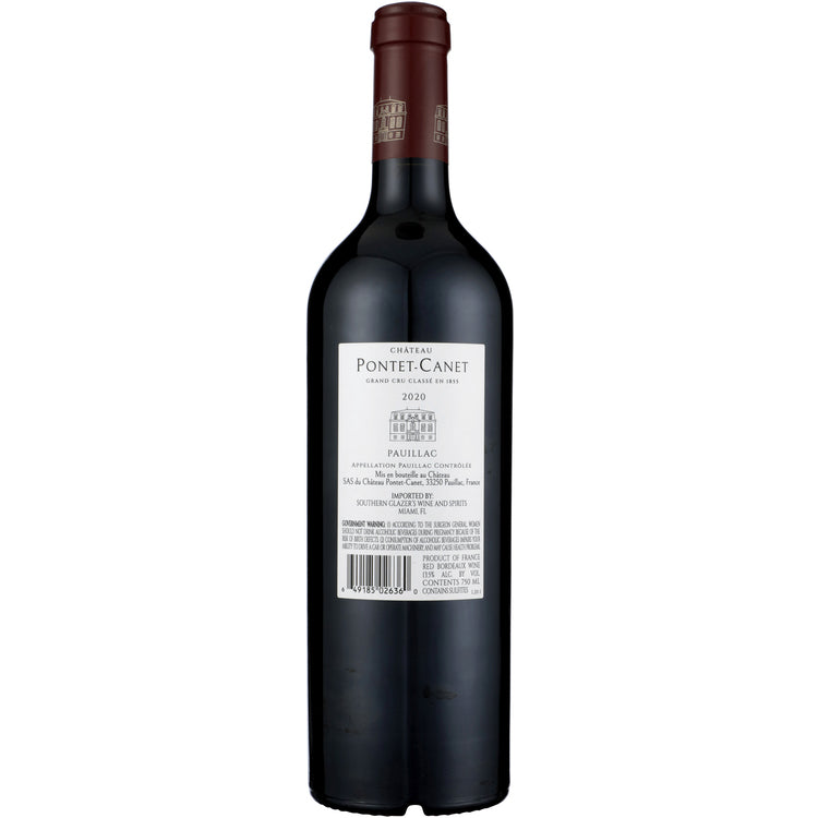 Chateau Pontet Canet Pauillac 2020 Wood Box - 750ML - Back