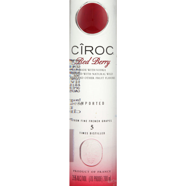 Ciroc Red Berry Flavored Vodka 70 - 200ML - Front Label