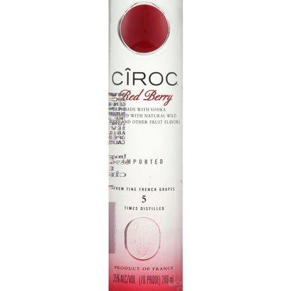 Ciroc Red Berry Flavored Vodka 70 - 200ML - Front Label