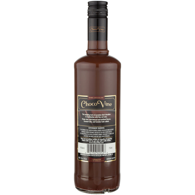 Chocovine Dark Chocolate Flavored Wine - 750ML - Back