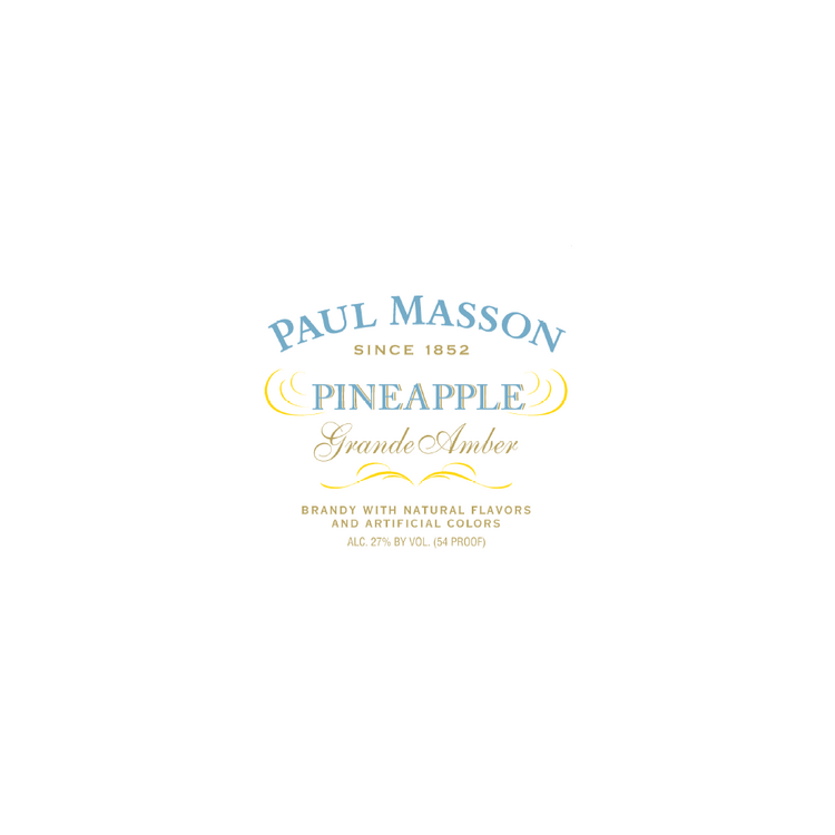 Paul Masson Pineapple Flavored Brandy Grande Amber 54 - 200ML - Front Label