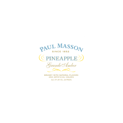 Paul Masson Pineapple Flavored Brandy Grande Amber 54 - 200ML - Front Label
